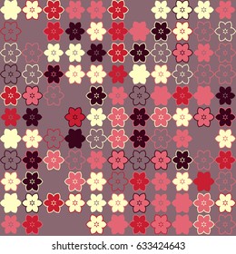 Geometric abstract seamless pattern of colored shapes