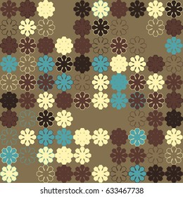 Geometric abstract seamless pattern of colored shapes