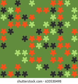 Geometric abstract seamless pattern of colored shapes