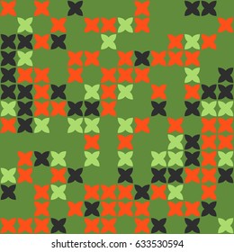 Geometric abstract seamless pattern of colored shapes