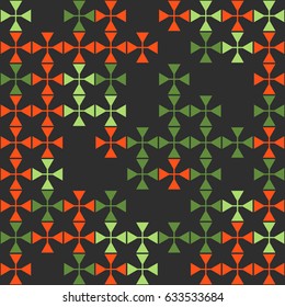 Geometric abstract seamless pattern of colored shapes