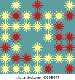 Geometric abstract seamless pattern of colored shapes
