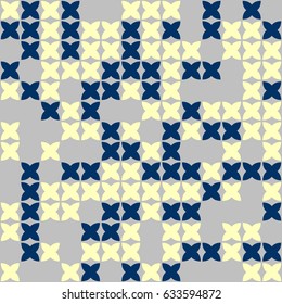 Geometric abstract seamless pattern of colored shapes