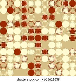 Geometric abstract seamless pattern of colored shapes