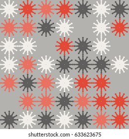 Geometric abstract seamless pattern of colored shapes