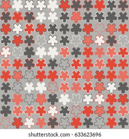 Geometric abstract seamless pattern of colored shapes