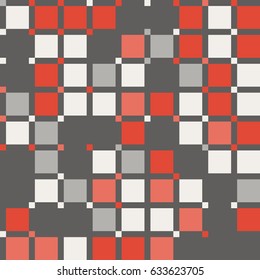 Geometric abstract seamless pattern of colored shapes
