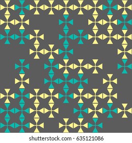 Geometric abstract seamless pattern of colored shapes