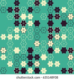 Geometric abstract seamless pattern of colored shapes