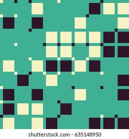 Geometric abstract seamless pattern of colored shapes