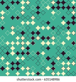 Geometric abstract seamless pattern of colored shapes