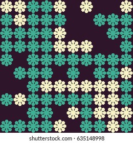 Geometric abstract seamless pattern of colored shapes