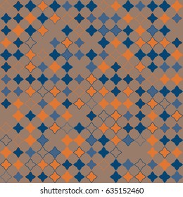 Geometric abstract seamless pattern of colored shapes