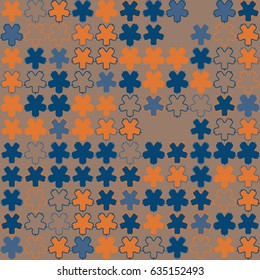 Geometric abstract seamless pattern of colored shapes