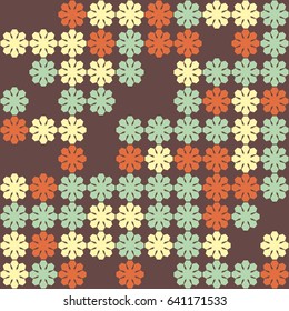 Geometric abstract seamless pattern of colored shapes