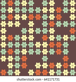 Geometric abstract seamless pattern of colored shapes