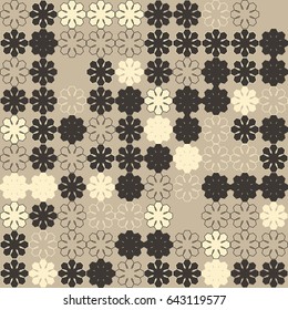 Geometric abstract seamless pattern of colored shapes