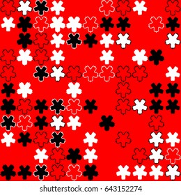 Geometric abstract seamless pattern of colored shapes