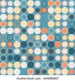 Geometric abstract seamless pattern of colored shapes