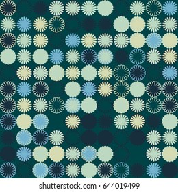 Geometric abstract seamless pattern of colored shapes