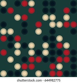Geometric abstract seamless pattern of colored shapes