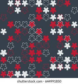 Geometric abstract seamless pattern of colored shapes