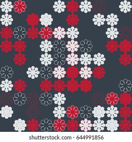 Geometric abstract seamless pattern of colored shapes
