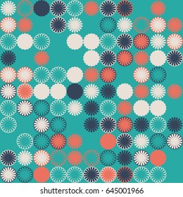 Geometric abstract seamless pattern of colored shapes