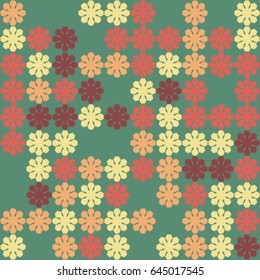 Geometric abstract seamless pattern of colored shapes