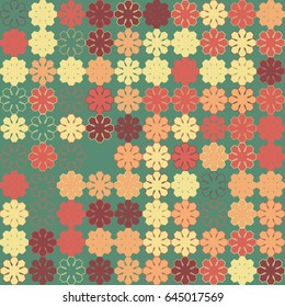 Geometric abstract seamless pattern of colored shapes