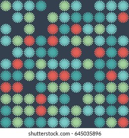 Geometric abstract seamless pattern of colored shapes