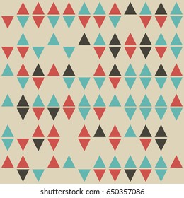 Geometric abstract seamless pattern of colored shapes