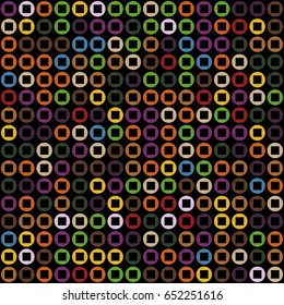 Geometric abstract seamless pattern of colored shapes