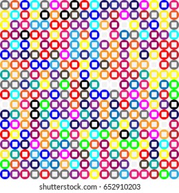 Geometric abstract seamless pattern of colored shapes
