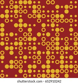 Geometric abstract seamless pattern of colored shapes