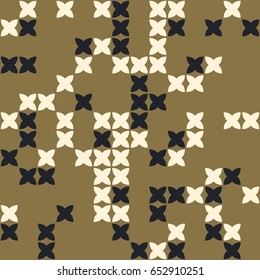 Geometric abstract seamless pattern of colored shapes