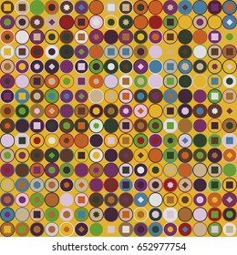 Geometric abstract seamless pattern of colored shapes