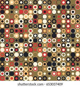 Geometric abstract seamless pattern of colored shapes