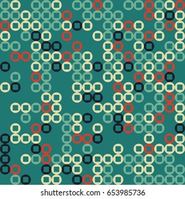 Geometric abstract seamless pattern of colored shapes