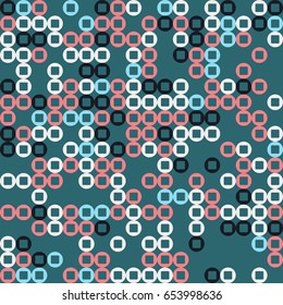 Geometric abstract seamless pattern of colored shapes