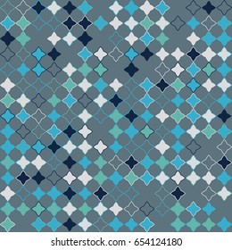 Geometric abstract seamless pattern of colored shapes
