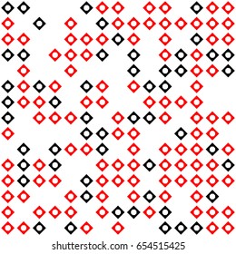 Geometric abstract seamless pattern of colored shapes