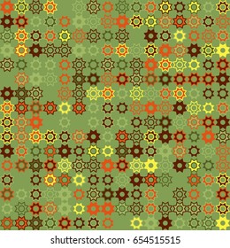 Geometric abstract seamless pattern of colored shapes