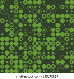 Geometric abstract seamless pattern of colored shapes