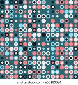 Geometric abstract seamless pattern of colored shapes