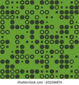 Geometric abstract seamless pattern of colored shapes