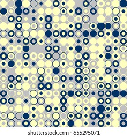 Geometric abstract seamless pattern of colored shapes