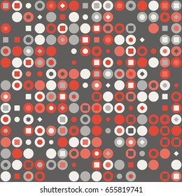 Geometric abstract seamless pattern of colored shapes