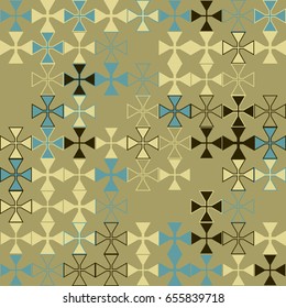 Geometric abstract seamless pattern of colored shapes