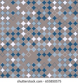 Geometric abstract seamless pattern of colored shapes